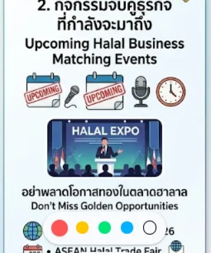 กิจกรรมจับคู่ธุรกิจที่กำลังจะมาถึง