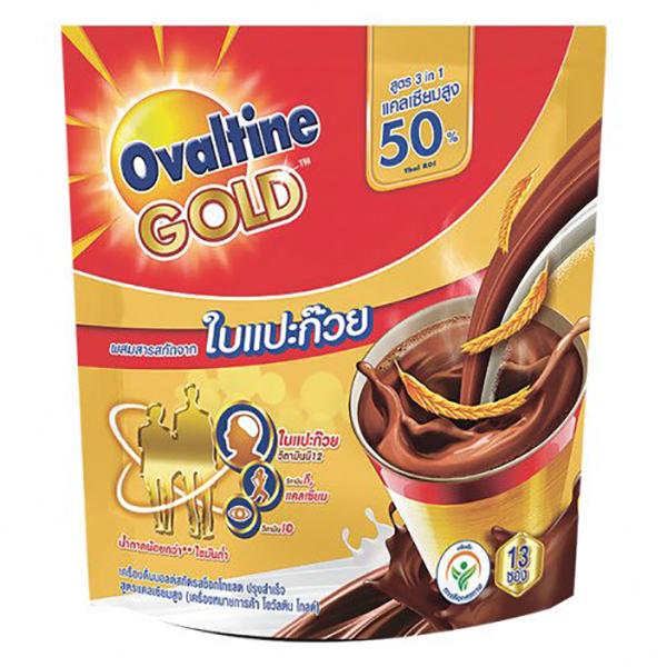 เครื่องดื่มมอลต์สกัดรสช็อกโกแลต ปรุงสำเร็จ สูตรแคลเซียมสูง เครื่องหมายการค้า โอวัลติน โกลด์