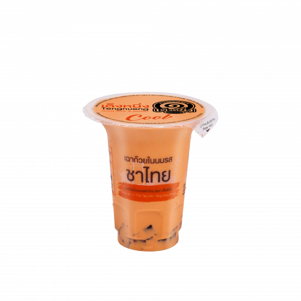 Grass Jelly In Thai Tea Milk