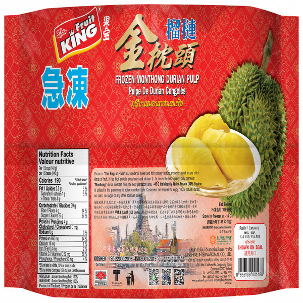 Frozen Monthong Durian pulp