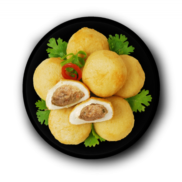 FISH TOFU STUFFED WITH TUNA MAYONNAISE / STUFFED FISH TOFU WITH TUNA / FISH BUN STUFFED WITH TUNA