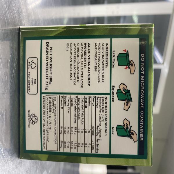 Recarted Aloe Vera in Lite Syrup