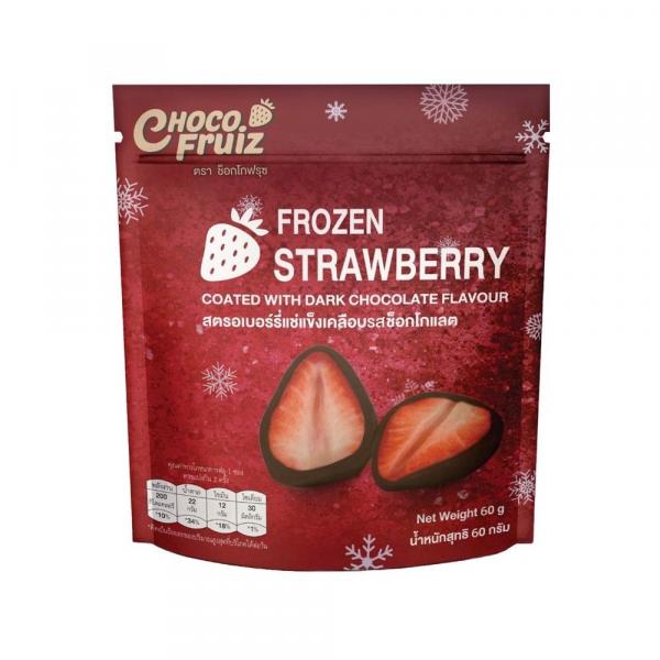 FROZEN STRAWBERRY COATED WITH DARK CHOCOLATE FLAVOR
