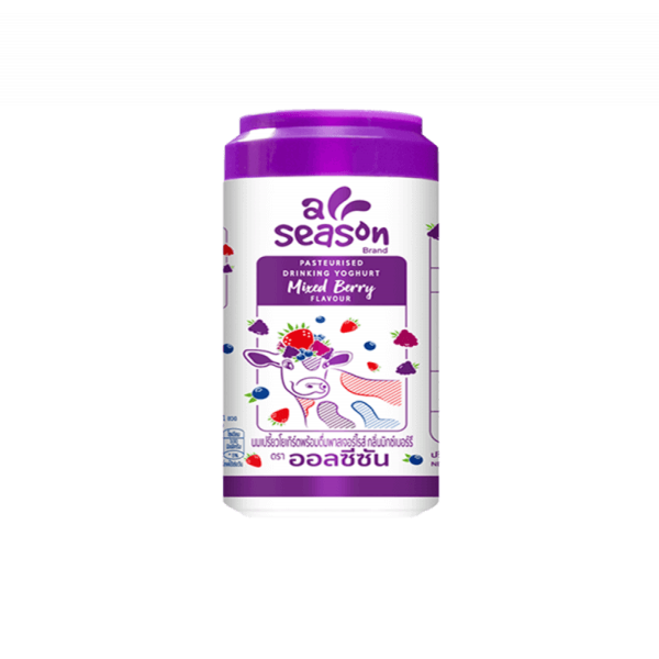 นมเปรี้ยวโยเกิร์ตพร้อมดื่มพาสเจอร์ไรส์กลิ่นมิกซ์เบอร์รี่