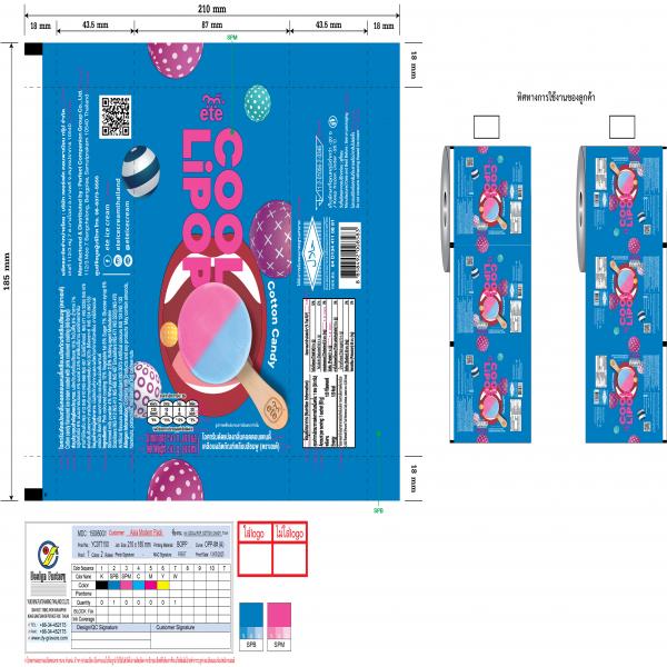 Cotton candy flavoured ice cream coated with pink coloured coating