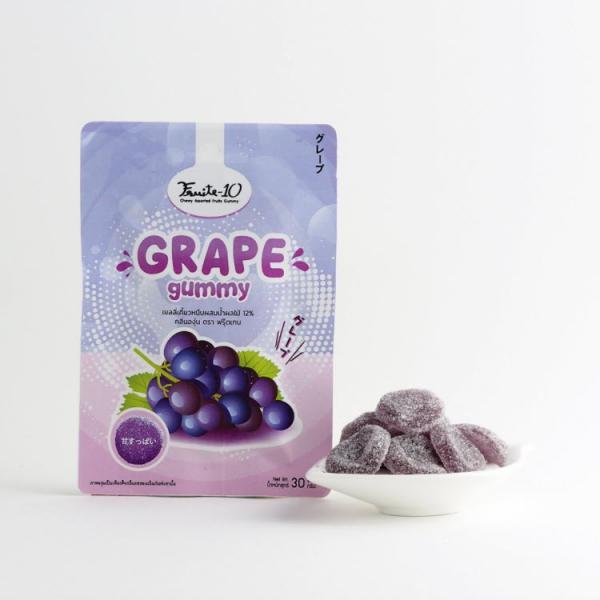 Chewy Jelly Gelatin With Fruits Juice Grape Sour