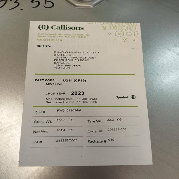 มินต์ เอ็นแอนด์เอ (กลิ่นมินต์) - CALLISONS / USA
