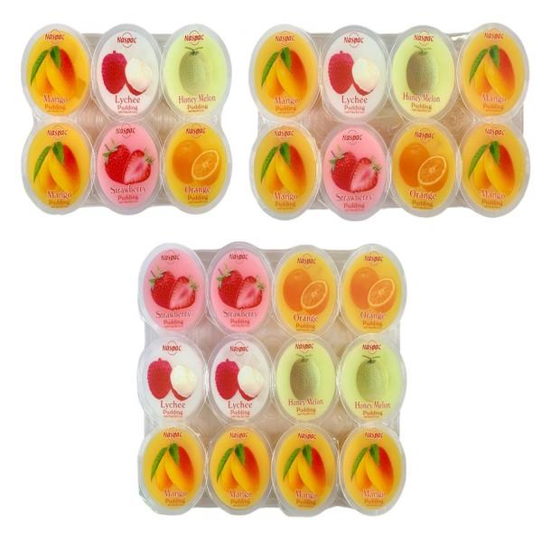 MIX FRUIT PUDDING WITH NATA DE COCO (HONEY MELON, LYCHEE, MANGO, ORANGE, STRAWBERRY)
