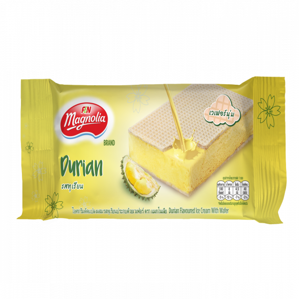 Durian Flavoured Ice Cream With Wafer