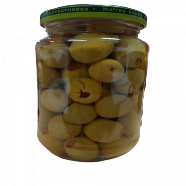 GREEN OLIVES WITH SWEET PIMIENTO STUFFING IN BRINE