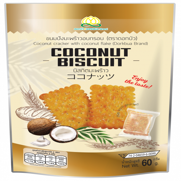 Coconut cracker with coconut flake