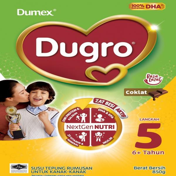 FORMULATED MILK POWDER FOR 6+ YEARS, CHOCOLATE (DUGRO 5) / SUSU TEPUNG RUMUSAN UNTUK KANAK-KANAK, 6+ TAHUN,COKLAT (DUGRO 5)