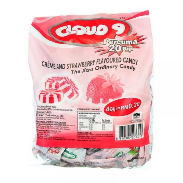 Cream and strawberry flavor candy