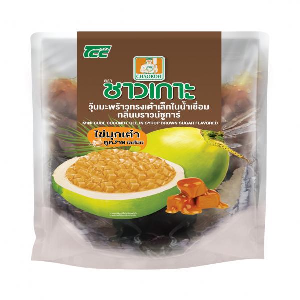 Mini Cube Coconut Gel in Syrup Brown Sugar Flavored
