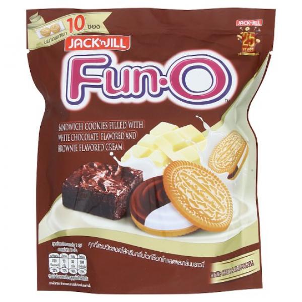 Sandwich Cookies Filled with White Chocolate Flavored and Brownie Flavored Cream