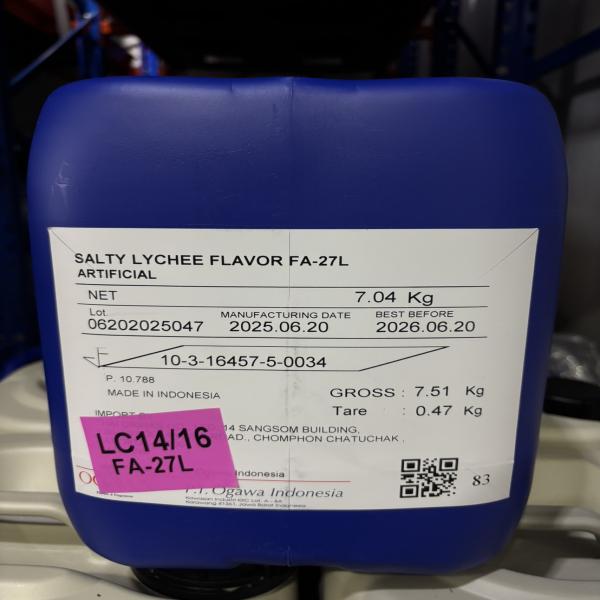 ซอลท์ตี้ ลิ้นจี่ เฟลเวอร์ เอฟเอ-27 แอล (กลิ่นลิ้นจี่) (วัตถุแต่งกลิ่นรสสังเคราะห์)