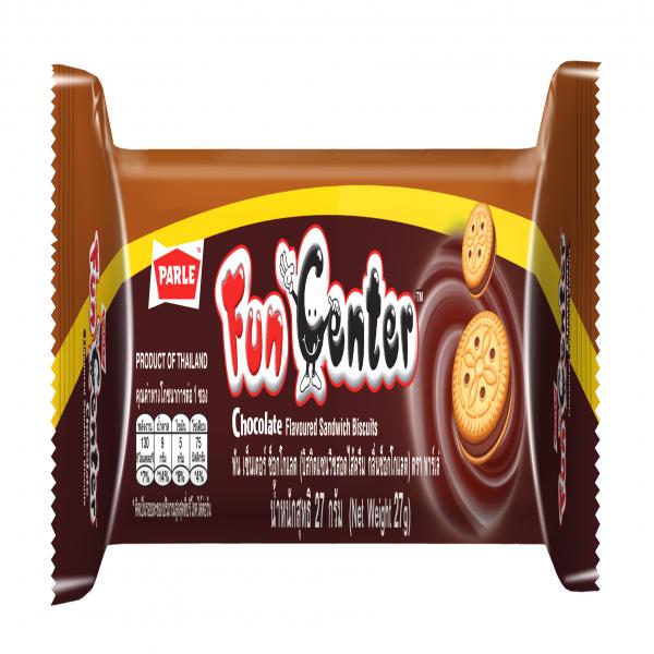 FUN CENTER CHOCOLATE FLAVOURED SANDWICH BISCUITS