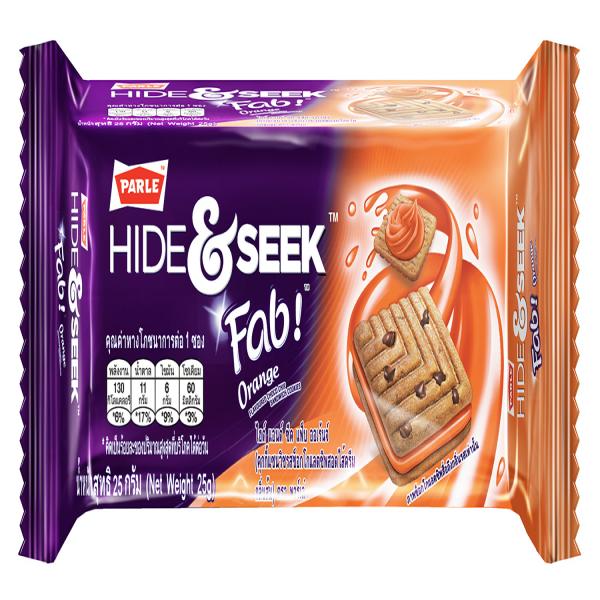 HIDE & SEEK FAB! ORANGE  FLAVOURED CHOCO CHIP SANDWICH COOKIES