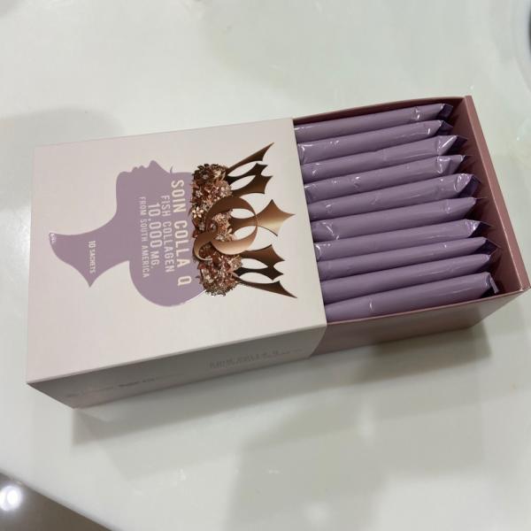 โซอิน คอลลา คิว (ผลิตภัณฑ์เสริมอาหารไฮโดรไลซ์ ฟิช คอลลาเจน, แอล-กลูตาไธโอน, วิตามินซี, แอล-ซิสเทอีน, ไกลซีน, วิตามินอี,วิตามิน เอ, ซีลีเนียม)