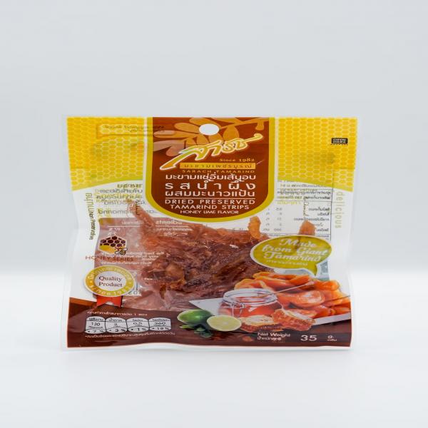 Dried Preserved Tamarind Strips Honey Lime Flavor