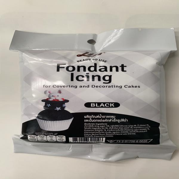 น้ำตาลคลุมเค้กสำเร็จรูปสีดำ 250 กรัม (ตรา ลิน)
