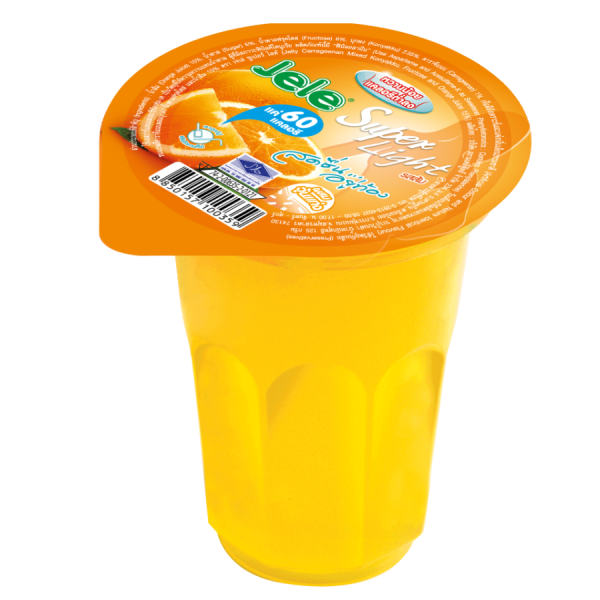 Jelly Carrageenan Mixed Konyakku and 15% White Grape Juice Orange Flavour