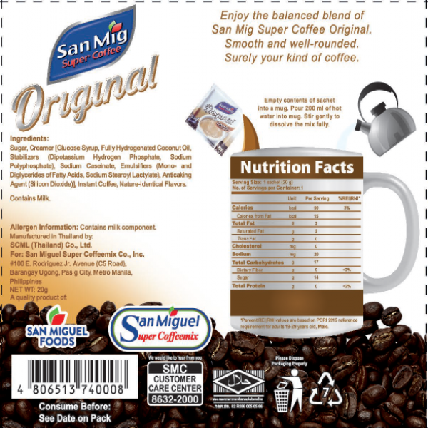 ซาน มิก คอฟฟี่ ออริจินอล 3 อิน 1 คอฟฟี่มิกซ์