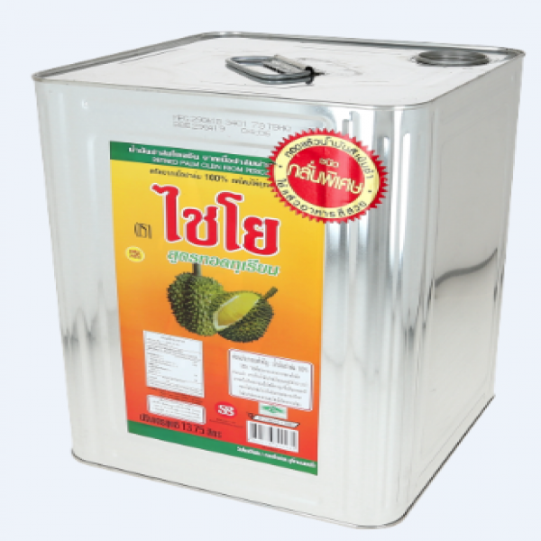 น้ำมันปาล์มโอเลอีนจากเนื้อปาล์มผ่านกรรมวิธี ปี๊บ 13.75 ลิตร สูตรทอดทุเรียน