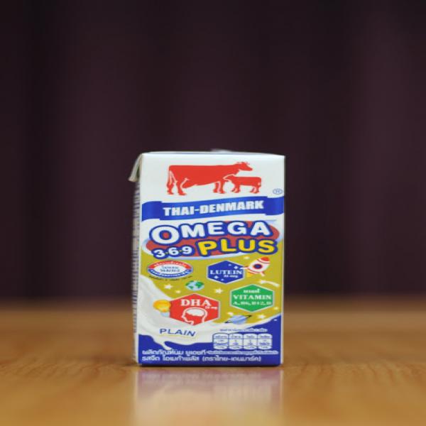 UHT Plain Flavored Milk Product Omega Plus (180 ml.)