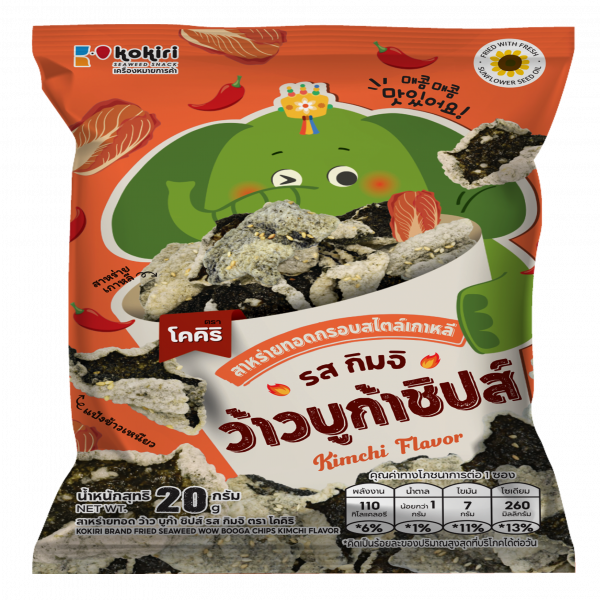 KOKIRI BRAND FRIED SEAWEED WOW BOOGA CHIPS KIMCHI FLAVOR