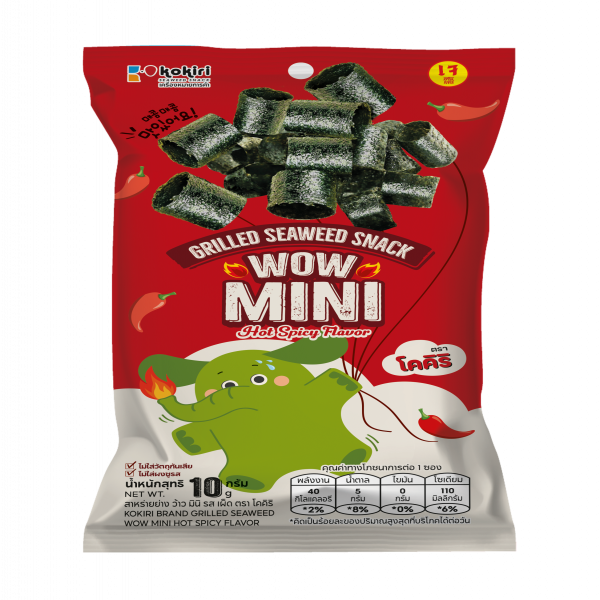 KOKIRI BRAND GRILLED SEAWEED WOW MINI HOT SPICY FLAVOR
