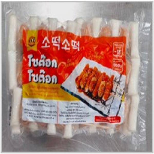 โซต๊อก แช่แข็ง   (แป้งต๊อกเกาหลีพร้อม ไส้กรอกไก่)