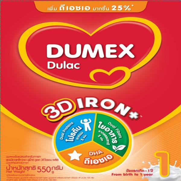 INFANT FORMULA CONTAINS IRON (DUMEX DULAC 3D IRON+ DHA (TM))
