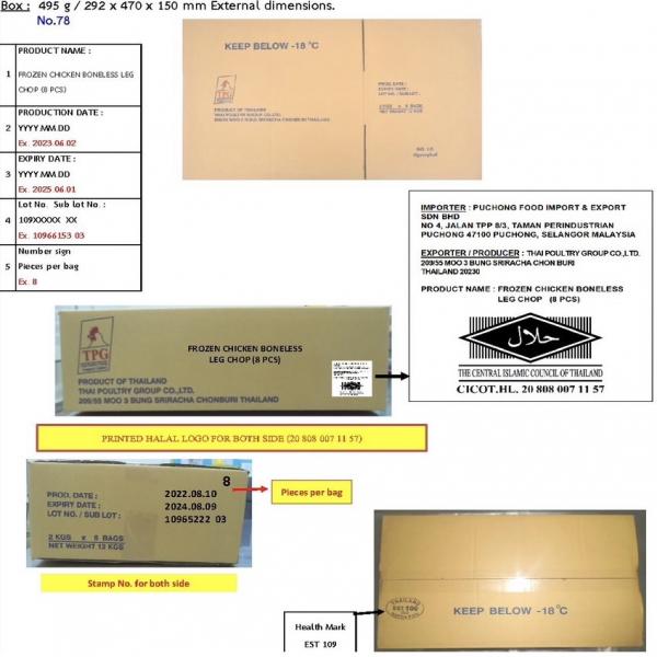 FROZEN CHICKEN BONELESS LEG CHOP