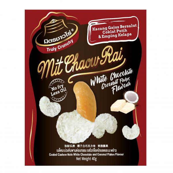 Coated Cashew Nuts White Chocolate and Coconut Flakes Flavour