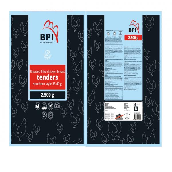 K000010093 : BREADED FRIED CHICKEN TENDERS SOUTHERN STYLE 35-40 G. DEEPFROZEN