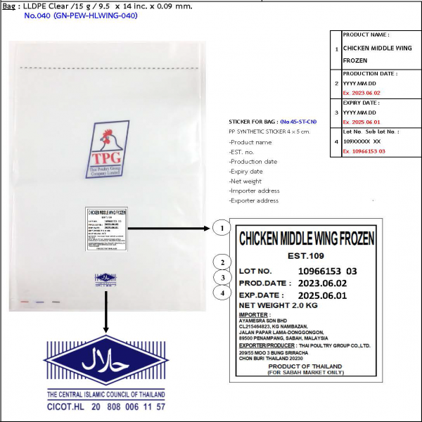 CHICKEN MIDDLE WING FROZEN
