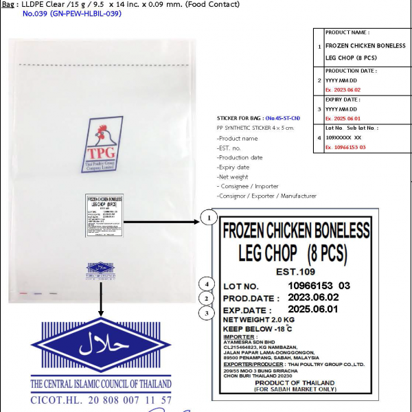 FROZEN CHICKEN BONELESS LEG CHOP