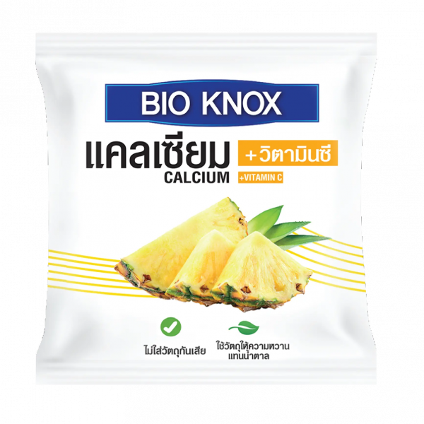 ไบโอ น็อค ผลิตภัณฑ์เสริมอาหารแคลเซียม & วิตามินซี พลัส รสสับปะรด