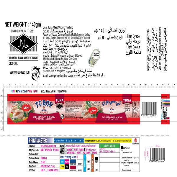 Mini Chunks Light Meat Tuna With Chilli In Vegetable Oil & Brine