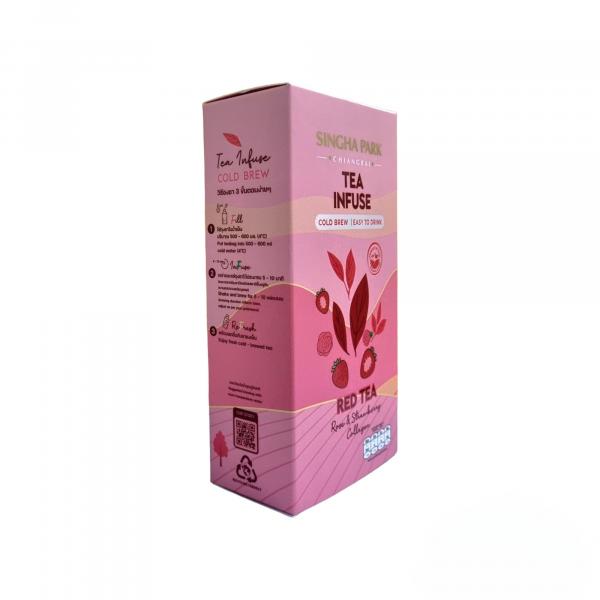 เครื่องดื่มชาแดงอัสสัมผสมคอลลาเจน กลิ่นกุหลาบและกลิ่นสตรอเบอร์รี่