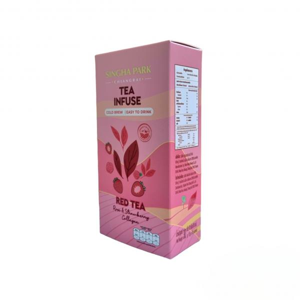 เครื่องดื่มชาแดงอัสสัมผสมคอลลาเจน กลิ่นกุหลาบและกลิ่นสตรอเบอร์รี่