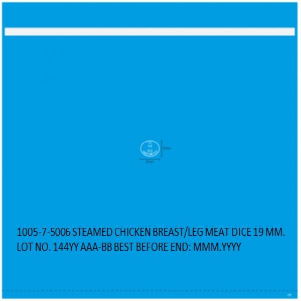 STEAMED CHICKEN BREAST/LEG MEAT DICE 19 MM.