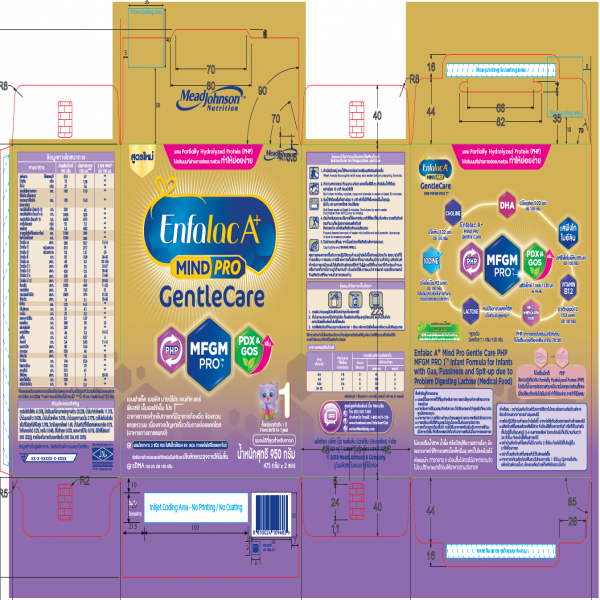 อาหารทารกสำหรับทารกที่มีอาการท้องอืด ร้องกวนและแหวะนม เนื่องจากปัญหาเกี่ยวกับการย่อยแลคโตส (อาหารทางการแพทย์) (เอนฟาแล็ค เอพลัส มายด์โปร เจนเทิล แคร์ พีเอชพี เอ็มเอฟจีเอ็ม โปร 1 เครื่องหมายการค้า)