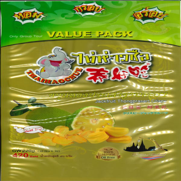 Jack Fruit Thongprasert Crispy (THAI HAO CHUE BRAND) Size 220 g.