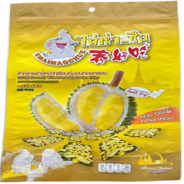สาหร่ายย่างหน้าทุเรียนหมอนทองอบกรอบ (ตรา ไท่ ห่าว ชือ) 68 กรัม