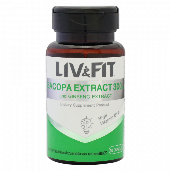 ผลิตภัณฑ์เสริมอาหาร สารสกัดพรมมิ 300 มก. และสารสกัดจากโสม