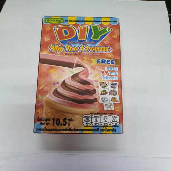 DIY My Ice Cream-Wafer cone and confectionery chocolate and strawberry flavoured