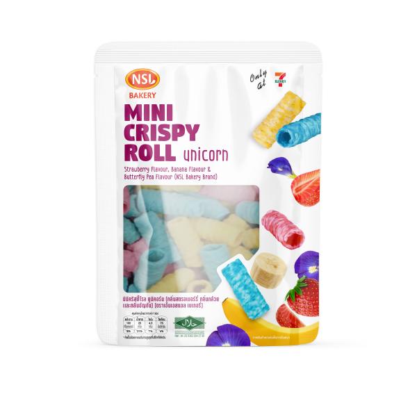 Mini Crispy Roll Unicorn (Strawberry flavour, Banana Flavour and Butterfly pea flavour) 45g