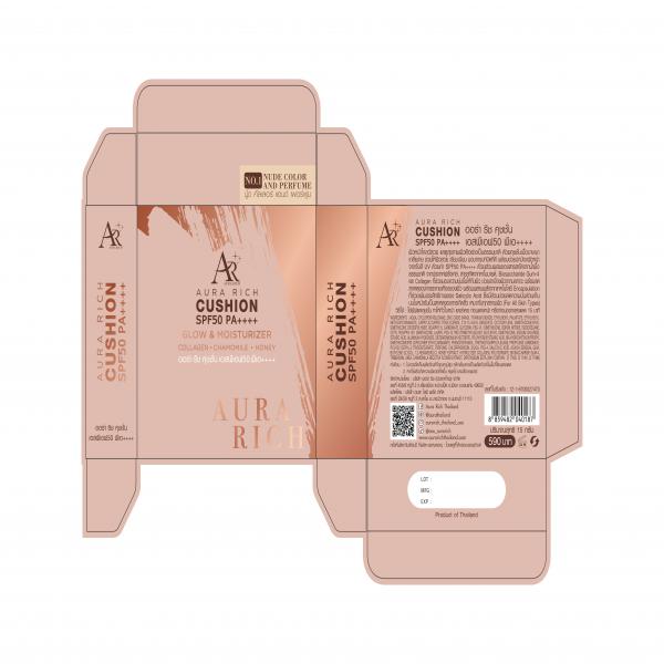 AURA RICH CUSHION SPF50 PA++++ NO.01 NUDE COLOR AND PERFUME